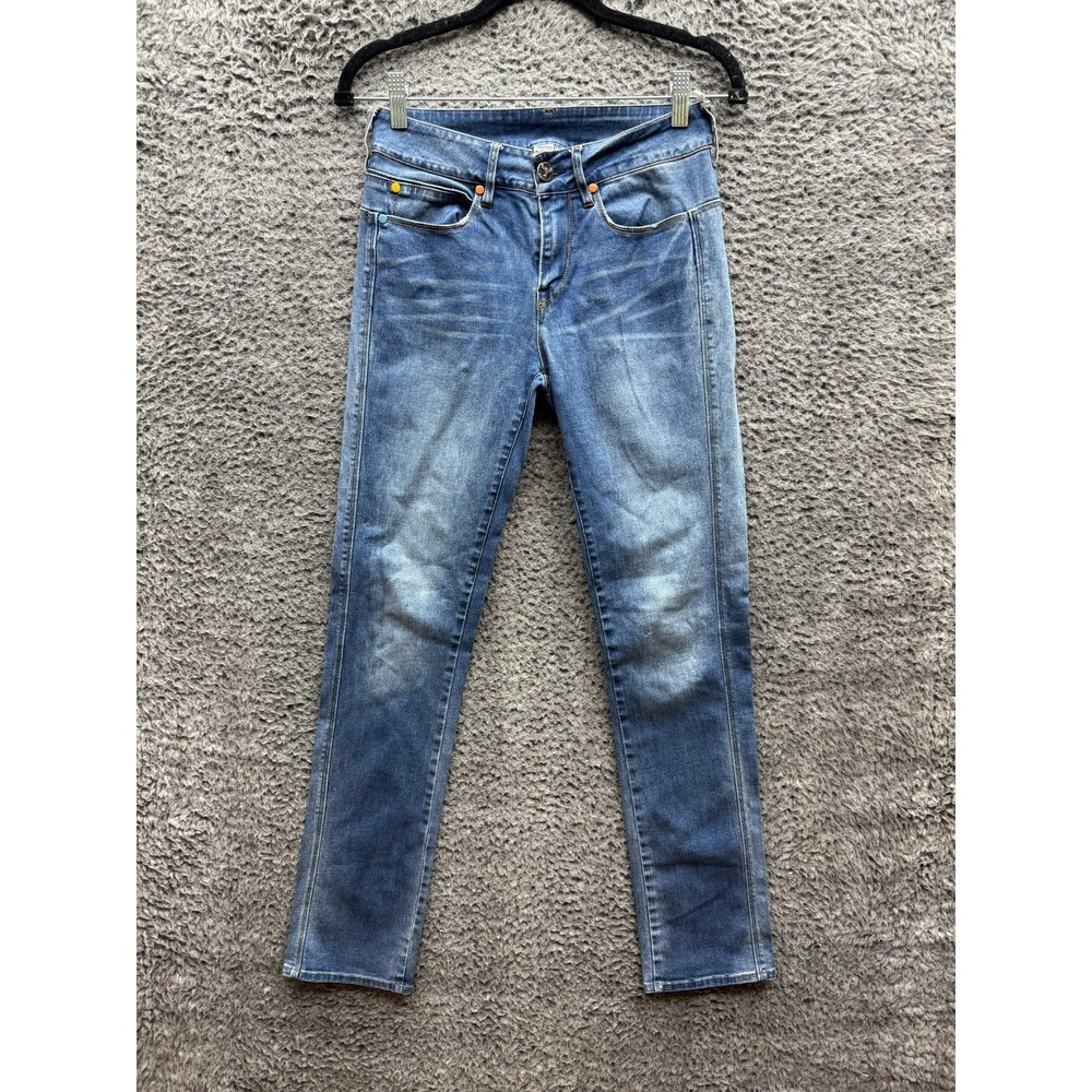 Lucien Pellat-Finet Skull Straight Leg Denim Jeans Medium Wash Womens Size S